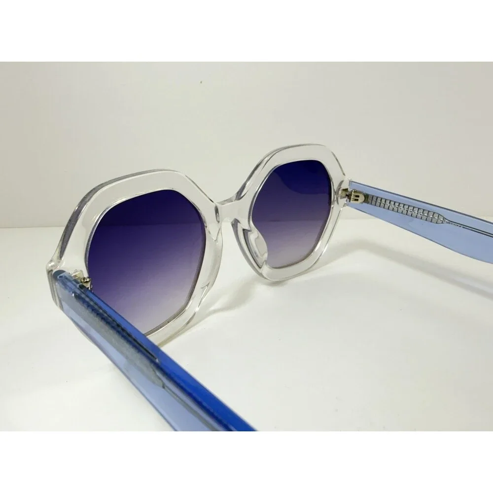 Vincent Chase VC S15126 Polarized Sunglasses Women's Clear Blue Frame Purple